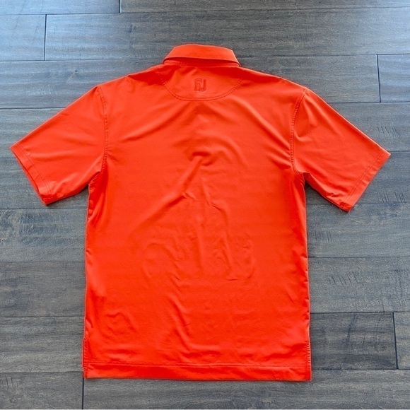 Footjoy FJ Golf Polo Shirt Mens M Orange - Picture 2 of 9